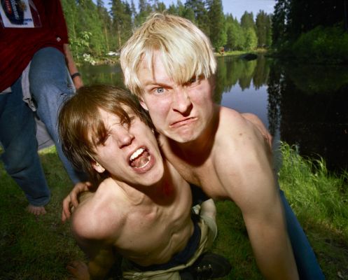 Jukola Brothers 4 800 € / 80 x 100 cm / UNTITLED, NUORET SANKARIT / YOUNG HEROES, 1995-1996, c-print black metal frames + glass, ed. 4/10