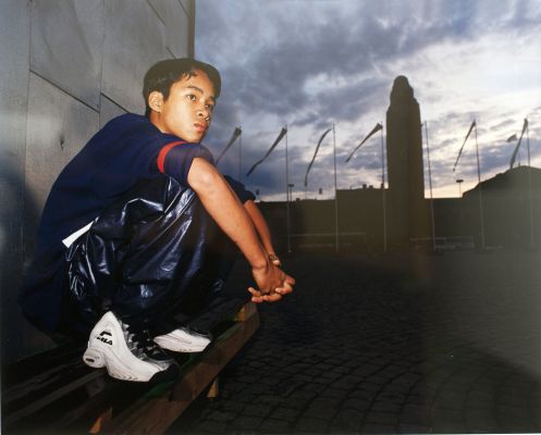 Sunset at the Railway Station 1 400 € / UNTITLED, STADIN NUORET / URBAN YOUTH, 1998-1999, 65 x 80 cm, print size 47 x 59 cm, c-print black metal frames + glass, ed. 1/10