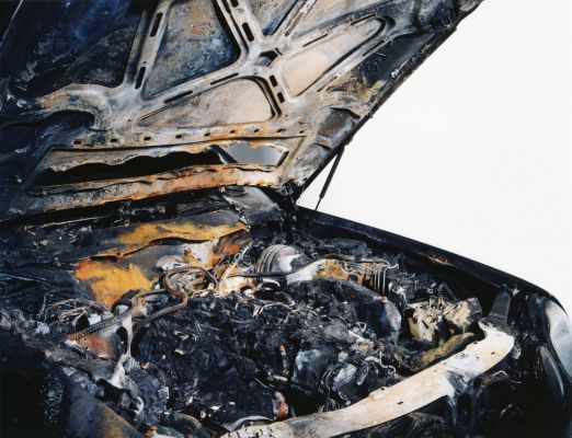 Crashed cars: Mercedes Bentz E/210, 01, 12 000 € / Finnish view - fragments of our time, 2002-2004, 180 x 223 cm, c-print diasec, signed, ed. 1/6