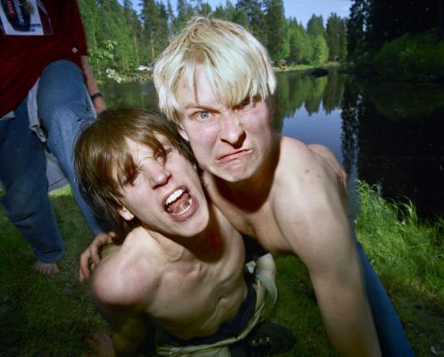 Jukola Brothers 9 000 € / 180 x 205 cm / UNTITLED, NUORET SANKARIT / YOUNG HEROES, 1995-1996, c-print black metal frames + glass, ed. 3/10