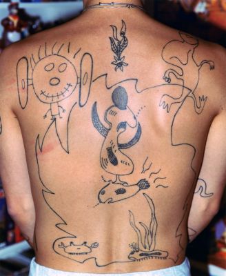 Kärpänen (Fly, back) 2 500 € / Marked skin, 1999-2000, 65 x 52 cm, c-print black wooden frames + glass, signed, ed. 1/10